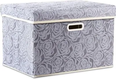 Produktbild von Größere faltbare Aufbewahrungsbox mit Deckel [1 Stück] Stoff Dekorativer Aufbewahrungskorb Würfel Organizer Behälterkorb Grau 45 x 30 x 30 cm