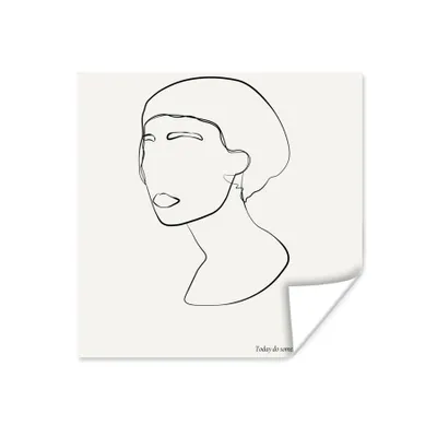Produktbild von MuchoWow® Poster Text - Frauen - Strichzeichnungen - Zitate 50x50 cm - Wohnzimmerdekoration