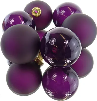 Produktbild von Christbaumkugeln Feige 3 x transparent & 3 x matt Ø 6 cm aus Glas - 6er Set