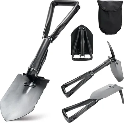 Obrázok produktu pre Multifunkčná lopata, 58 cm, s kompasom, vhodná na kempovanie