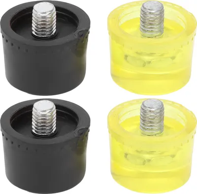 Obrázek produktu pro 2 sady náhradních hrotů gumových kladívek, příslušenství k paličkám, žluté, černé, průměr 25 mm