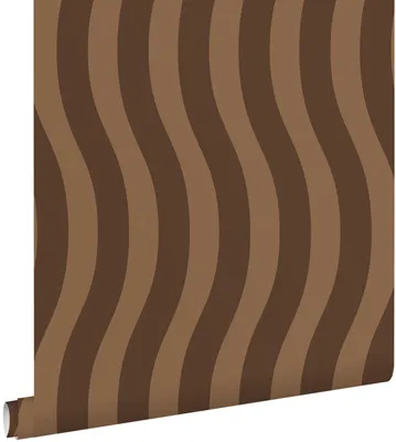 Obrázek produktu pro Tapeta ESTAhome s vlnitými pruhy, hnědá, 50 x 900 cm
