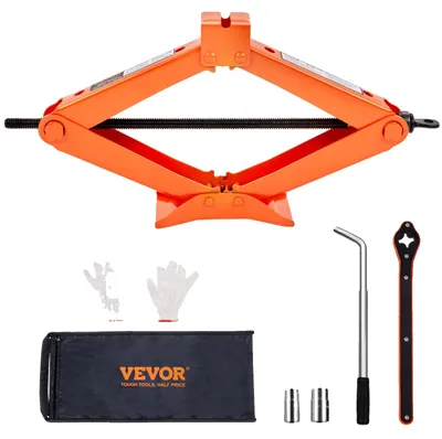 Immagine prodotto di Cric a forbice VEVOR Cric a forbice manuale per auto 2,5 t, cric con avvitatore a impulsi, cassetta degli attrezzi, manovella, portata 95-435 mm Cric per auto, SUV, berline ecc.
