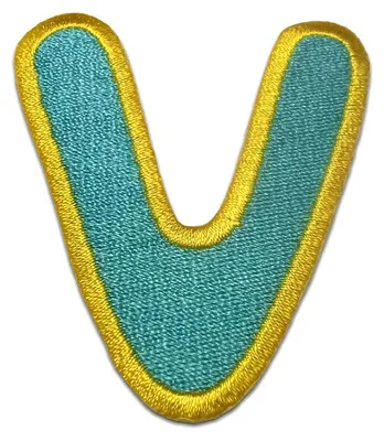 Produktbild von Buchstabe V - 6.3x5.5cm: Alphabet Buchstaben Einzeln Auswählbar - Aufnäher, Bügelbild, Aufbügler, Applikationen, Patches, Flicken, Zum Aufbügeln