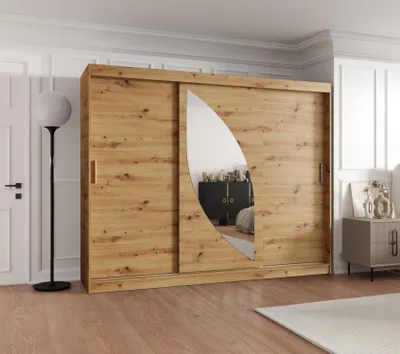 Obrázek produktu pro Šatní skříň 250 cm SUDENA s posuvnými dveřmi - dub artisan