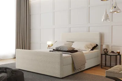 Produktbild von Boxspringbett Schlafzimmerbett CARO 200x220cm Stoff Scala Beige