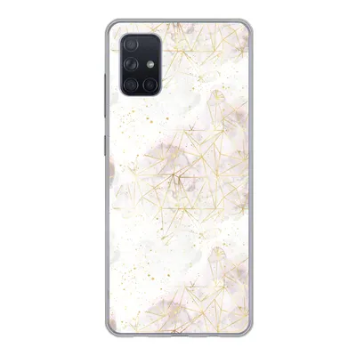 Produktbild von MuchoWow® Handyhülle Schutzhülle Hülle für Samsung Galaxy A71 Marmor - Geometrie - Gold Silikon Softcase Handy Hülle - Kartenbesitzer