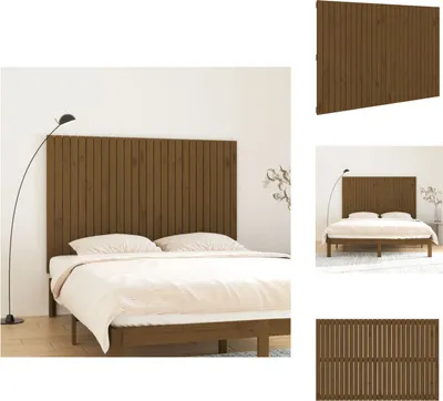 Produktbild von vidaXL Wand-Kopfteil Honigbraun 166x3x110 cm Massivholz Kiefer -  Kopf- & Fußenden