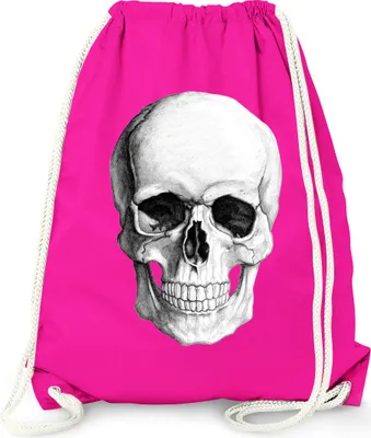 Produktbild von Moonworks® - Turnbeutel Beutel - Totenkopf fuchsia unisize