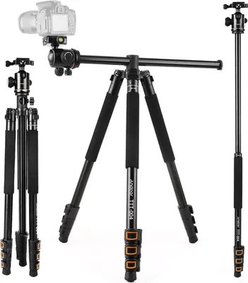 Produktbild von 200 cm / 78,7 Zoll Aluminiumlegierung Kamera Stativ Einbeinstativ Horizontalhalterung mit Kugelkopf 4-teilig ausziehbar fuer DSLR ILDC-Kameras max. Tragfaehigkeit 8kg
