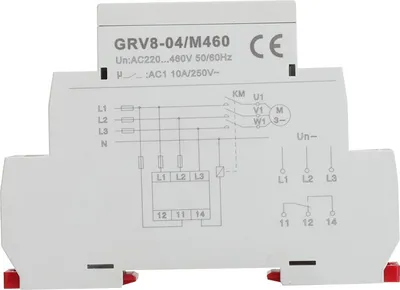 Zdjęcie produktu dla GRV8-04 Trójfazowy przekaźnik monitorujący napięcie – ochrona przed nieprawidłową kolejnością faz i zanikiem fazy M460