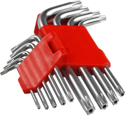 Produktbild von 9 PCS Winkelschlüssel Innen Kurz Schrauben Dreher Torx Schlüssel Satz CrV M425