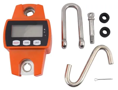 Hängewaage 300 kg, LCD-Display, Aluminium, mit Haken
