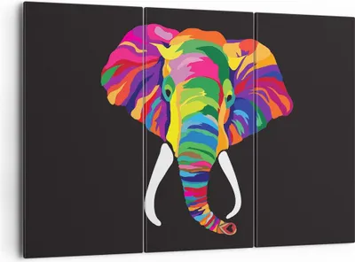 Produktbild von Bild auf Leinwand - Leinwandbild - Elefant spaß bunt tier - 165x110cm - Wand Bild - Wanddeko - Leinwanddruck - Bilder - Kunstdruck - Wanddekoration - Leinwand bilder - Wandkunst - CE165x110-2928