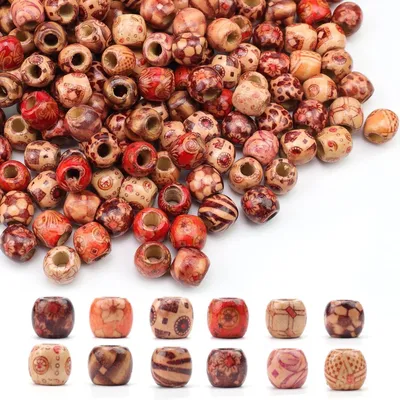 Produktbild von Holzperlen mit 5 mm Bohrung, 400 Stück, für Schmuckherstellung