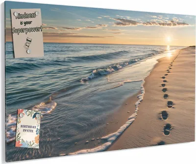 Produktbild von Magnettafel 60x40cm magnetisch & beschreibbar Metall-Board - Strandspuren