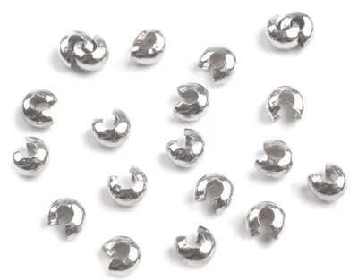 Produktbild von 500 Kappen für Quetschperlen, Quetschkalotten, 3mm, silber