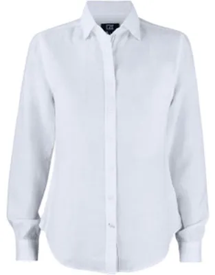 Immagine prodotto di Cutter & Buck - Camicia "Summerland" da donna, in lino, modello ET805 (taglia XS), colore bianco
