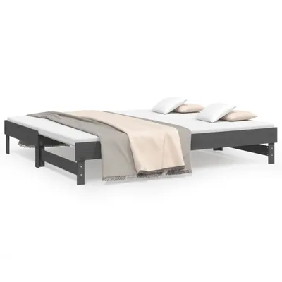 Zdjęcie produktu dla VidaXL 823386, sofa rozkładana, Szary, Drewno sosnowe, 2025 mm, 845 mm, 335 mm