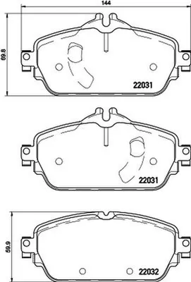 Produktbild von HELLA Bremsbeläge Satz Vorne Bremsklötze passend für MERCEDES-BENZ C-Klasse T-modell (S205) 8DB 355 021-541