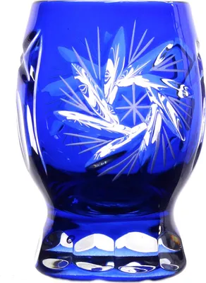 Produktbild von Wodkaglas Schleuderstern 45 ml, blau