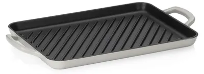 Gusseiserne Grillplatte 35x25 cm, geëmailleerd, für alle Herdarten
