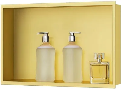 Image de Porte-savon en acier inoxydable, 30 x 45 x 10 cm, couleur or, à un seul compartiment