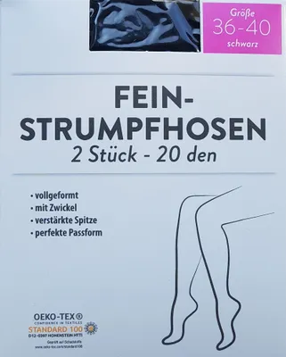 Produktbild von Ein guter Tip! Feinstrumpfhosen 12 Stück in Schwarz in 20den, Größe 36-40