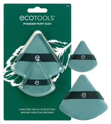 Produktbild von EcoTools Powder Puff Duo, Large & Mini Makeup Puffs for Setting, Baking & Mattif