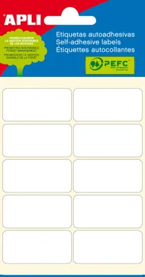 Image de Etiquettes autocollantes 19 x 40 mm - blanc 60 pcs