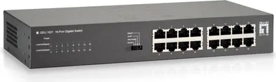 Zdjęcie produktu dla LevelOne GEU-1621, Gigabit Ethernet (10/100/1000), Pełny dupleks, Możliwości montowania w stelażu