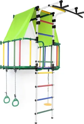 Image de Espalier avec maison de jeux pour enfants Indigo Modul | mur d'escalade | structure d'escalade chambre d'enfant | aire de jeux en métal