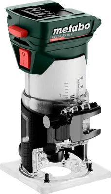 Produktbild von Metabo Akku-Kantenfräse FMV 18 LTX BL 8, incl. 2x Akku LiHD 4 Ah, Ladegerät, Zubehör, metaBOX