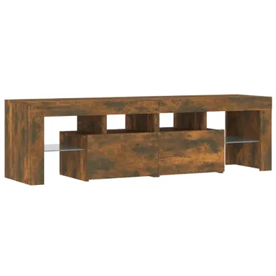 Produktbild von TV-Schrank mit LED-Leuchten Räuchereiche 140x36,5x40 cm