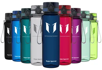 Immagine prodotto di Borraccia Super Sparrow - Borraccia in Tritan - 1000ml - Senza BPA - Borraccia sportiva ideale - sport, acqua, bicicletta, fitness, università, outdoor - Leggera, sostenibile