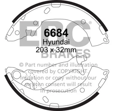 Obrázek produktu pro EBC Sada brzdových čelistí Zadní Hyundai