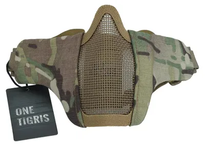 Produktbild von OneTigris Faltbare halbe Gesichtsschutz Maske Mesh Maske für Softair Paintball CS (Multicam) – Camo