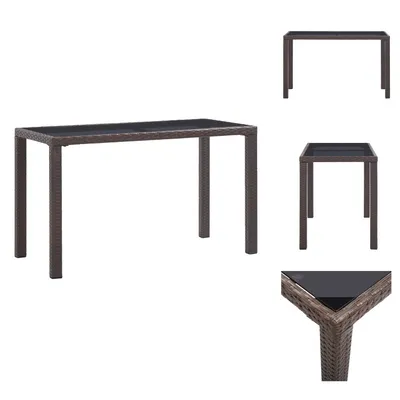 Produktbild von vidaXL Gartentisch Braun 123 x 60 x 74 cm Poly Rattan - Gartentische