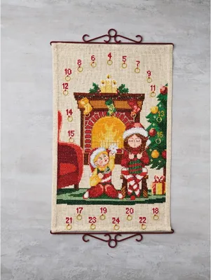 Produktbild von Permin Kreuzstich Stickpackung Adventskalender "Kinder", Zählmuster, 40x62cm