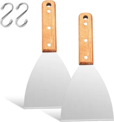 Produktbild von Grillwender Set 2 Stück, Holzgriff, Leicht, Ergonomisch, für BBQ