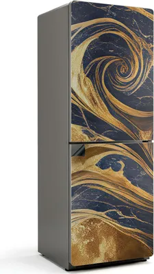 Zdjęcie produktu dla Dynamiczna fala cieczy - Magnetyczna osłona lodówki - Folia dekoracyjna magnetyczna do kuchni - Magnes na lodówkę deco - Samoprzylepna tablica magnetyczna - Folia magnetyczna na drzwi lodówki - 70x190 cm