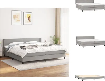 Produktbild von vidaXL Boxspringbett mit Matratze Hellgrau 200x200 cm Stoff -  Betten & Bettgestelle