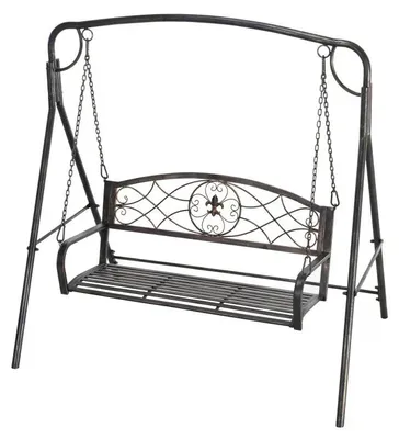 Immagine prodotto di Altalena da giardino in metallo, per 2 persone | Colore: bronzo anticato | Dimensioni: 167x123x175 cm