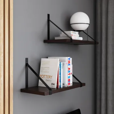 Produktbild von AKKE Wenge Hängeregal GINO modern LOFT-style LxB: 80x20 cm