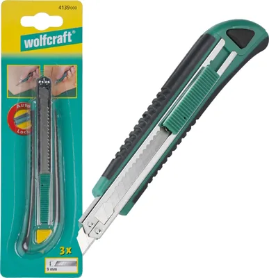 Zdjęcie produktu dla wolfcraft 1 nóż z odłamywanym ostrzem 2K, 9 mm