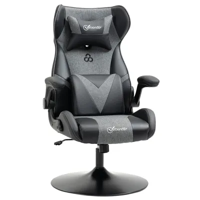 A gaming chair is shown against a white background.