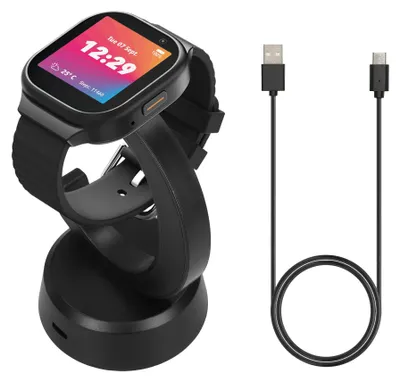 Produktbild von kwmobile USB Ladegerät kompatibel mit Xplora X6 Play / X6 Pro - USB Kabel Charger Stand - Smart Watch Ladestation - Ladekabel mit Standfunktion in
