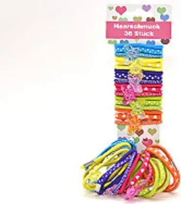 Produktbild von Haargummi-Set, 36 Stück auf Karte, uni + Haarschmuck