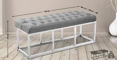 Produktbild von CLP lavica Amun látka s rámom z nehrdzavejúcej ocele, sivá 120 cm