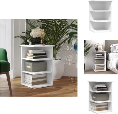 Produktbild von vidaXL Beistellregal Weiß 35x35x55 cm Holzwerkstoff - Sideboards